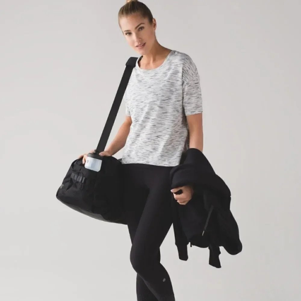 Lululemon run it out  Tiger Space Dye Black White tee